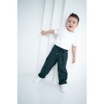 Unisex Çocuk Oversize Ekose Pantolon - Yeşil - 5 Yaş