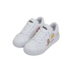 Unisex Çocuk Vegan Deri Beyaz Sneakers - Mission Cheese Possible Tasarım