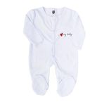 Unisex Daddy Yazılı Beyaz Patikli Tulum