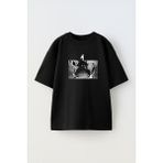 Unisex Demon Slayer Tengen Anıme Tasarım Baskılı Pamuk Sıyah Oversize T-Shirt - Siyah
