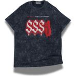 Unisex Drake A Partynextdoor Yazılı Yıkamalı T-Shirt, Oversize Rapper Temalı Vintage Tişört - Siyah