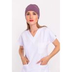 Unisex Düz Leylak Cerrahi Bone Hemşire Doktor Ameliyat Saç Bonesi