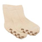 Unisex Ekru Kaydırmaz Taban Polar Çorap
