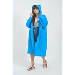 Unisex Eva Kumaş Su Rüzgar Geçirmez Yağmurluk - Standart - Mavi