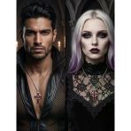 Unisex Gotik Haç Kolye Kırmızı Gri Gümüş – Vintage Cross Kolye, Retro Zincir Kolye, Kadın Erkek Punk Kolye