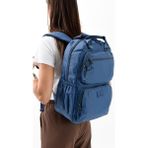 Unisex Günlük Sırt Çantası Paraşüt Kumaş Hafif Çok Cepli Yağmur Itici Kumaş 40*30 cm Okul Çantası - 40 x 30 cm - Mavi