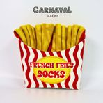 Unisex Hediye Patates Kızartması Kutusu Çorap - French Fries Desenli Pamuk Çorap - Fries Socks Box