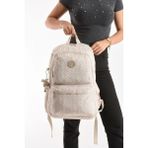 Unisex Kadın Sırt Çantası Gümlük Kullanıma Uygun Büyük Boy Seyahat Çantası 43*30 cm Okul Çantası - 43 x 30 cm - Krem