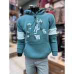 Unisex Kanguru Cepli Kapüşonlu Sweatshirt - 03-Yeşil - M