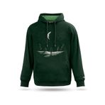 Unisex Kapşonlu Sweatshirt Gece ve Yıldızlar Tasarım Kapşonlu Sweatshirt, Nefti yeşil, S