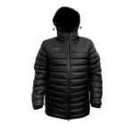 Unisex Kapüşonlu Siyah Şişme Mont 4XL