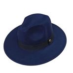 Unisex Kaşe Fötr Şapka (Lacivert, 57-58cm)