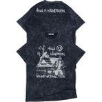 Unisex Kendrick Lamar Ense Baskılı Yıkamalı T-Shirt, Oversize Sza x Kendrick Temalı Vintage Tişört - Siyah - XL