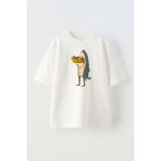 Unisex Köpekbalıgı Kostumu Giymis Kurbaga Tasarım Baskılı Pamuk Beyaz Oversize T-Shirt - XL