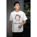 Unisex Kurt Cobain Yazılı Tişört, Oversize Rock Band Nirvana Temalı Bisiklet Yaka T-Shirt - Beyaz - 4XL