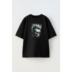 Unisex Learning Through Cool Coloring Tasarım Baskılı Pamuk Sıyah Oversize T-Shirt - Siyah