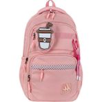 Unisex Lise Sırt Çantası Ortaokul Sırt Çantası 45*32 cm Anahtarlık Cüzdan Hediyeli - Pembe