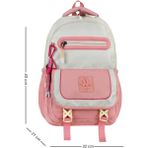 Unisex Lise Sırt Çantası Ortaokul Sırt Çantası 45*32 cm Anahtarlık Hediyeli - Pembe