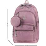 Unisex Lise Sırt Çantası Ortaokul Sırt Çantası 47*32 cm Cüzdan-Anahtarlık Hediyeli - Pembe