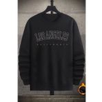 Unisex Los Angles Baskili Bisiklet Yaka Sweatshirt