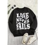 Unisex Love Baskılı Bisiklet Yaka Sweatshirt