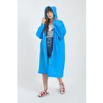 Unisex Mavi Eva Kumas Su Ruzgar Gecirmez Yagmurluk