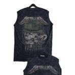 Unisex Metallica Seek And Destroy Sırt Baskılı Yıkamalı Kolsuz Vintage Tişört - Siyah - 3XL