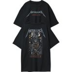 Unisex Metallica Unforgiven Sırt Baskılı Tişört, Oversize Rock Band Temalı T-Shirt - Siyah - 2XL