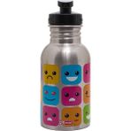 Unisex Mikro Çelik Matara 400 ml Emoji Termos 2839 - Gri