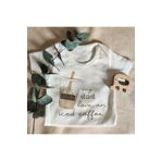 Unisex My Dad Love An Iced Coffee Kısa Kol Organik Bebek Body Zıbın MYDADY8, 1 Yaş