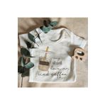 Unisex My Dad Love An Iced Coffee Kısa Kol Organik Bebek Body Zıbın MYDADY8N, 9 Ay