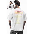 Unisex Nirvana Unplugged In New York Sırt Baskılı Tişört, Oversize Rock Band Temalı T-Shirt - Beyaz - 4XL