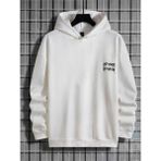 Unisex No Pain Sırt Baskılı Oversize Kapşonlu Sweatshirt - XL - 001-Beyaz
