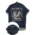 Unisex Not Like Us Ense Baskılı Yıkamalı T-Shirt, Oversize Kendrick Lamar Temalı Vintage Tişört - Siyah - 4XL