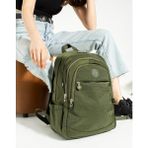 Unisex Okul Çantası Klinkır Kumaş Günlük Sırt Çantası Çok Cepli Hafif Yağmur Geçirmez 38*28 cm - Yeşil