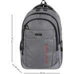 Unisex Okul Sırt Çantası Lise-Ortaokul Sırt Çantası 47*30 cm Kalın Su Itici Kumaş - Gri