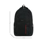 Unisex Okul Sırt Çantası Lise-Ortaokul Sırt Çantası 47*30 cm Kalın Su Itici Kumaş - Siyah