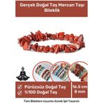 Unisex Orijinal Doğal Mercan Taşı Bileklik Kırmızı Konsantrasyon Saflık Denge Nazar Çakra Bilekliği