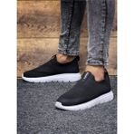 Unisex Ortopedik Bağcıksız Triko Spor Ayakkabı-Siyah-Beyaz - Siyah - Beyaz