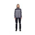 Unisex Outdoor Softshell Mont Lacivert Robalı Çıkma Kollu- Su Geçirmez Mont Gri-L