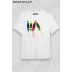 Unisex Oversize Kalıp Kürek Paddle Boardin Tasarım Baskılı Tshirt - Beyaz