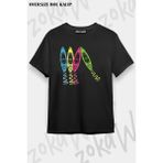 Unisex Oversize Kalıp Kürek Paddle Boardin Tasarım Baskılı Tshirt - Siyah - XL