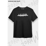 Unisex Oversize Kalıp Kürek Rowing Sport V3 Tasarım Baskılı Tshirt - Siyah - XL