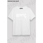 Unisex Oversize Kalıp Kürek Rowing Sport V5 Tasarım Baskılı Tshirt - Beyaz