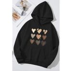 Unisex Oversize Kalp Baskılı Sweatshirt
