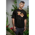 Unisex Player 1 Game Over Baskılı Tişört, Oversize Süper Mario Temalı Bisiklet Yaka T-Shirt - Siyah - 4XL