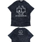 Unisex Rammstein Ense Baskılı Yıkamalı T-Shirt, Oversize Rock Band Temalı Vintage Tişört - Siyah - 2XL