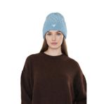 Unisex Saç Örgü Desenli Triko Bere Standart/Mavi