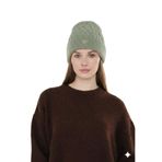 Unisex Saç Örgü Desenli Triko Bere Standart/Yeşil