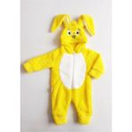 Unisex Sarı Tavşan Nakışlı Peluş Tulum - 800Sarı - 9 Ay